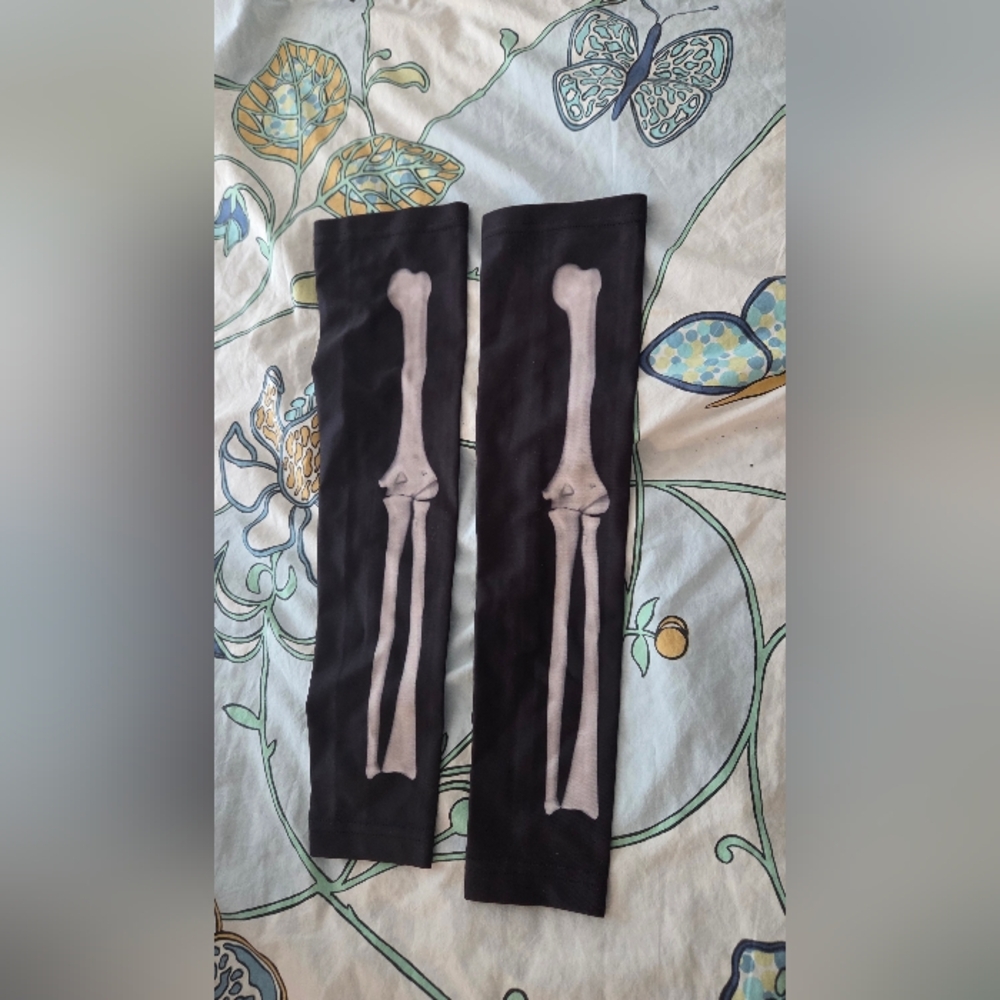 Halloween Skeleton Bone Arm Warmers/protectors Sun Protection